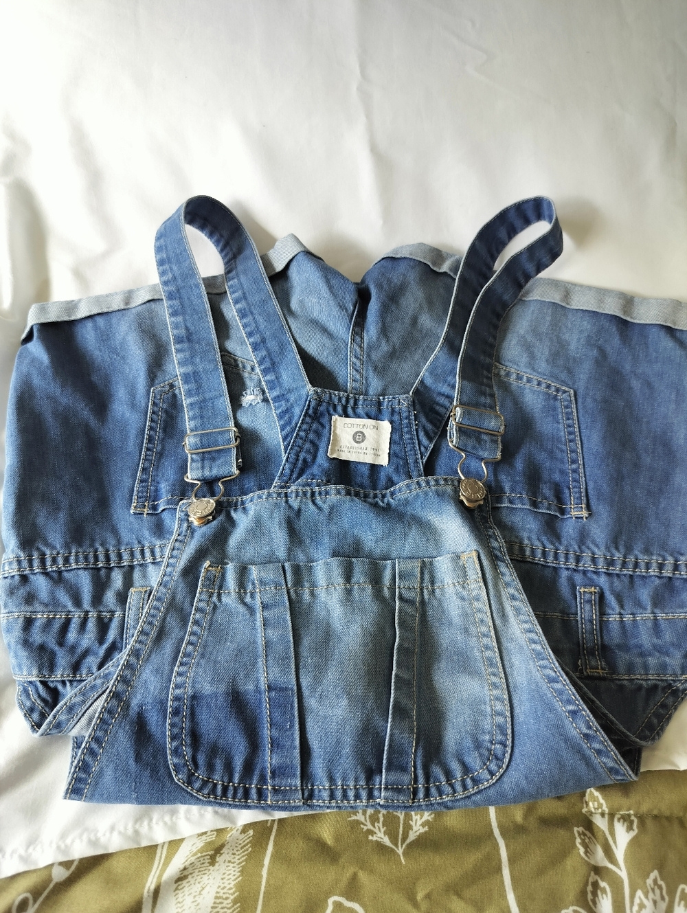 Cotton On Girls 8 Blue Denim Shortalls